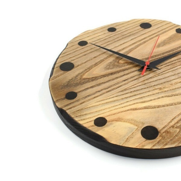 Χειροποίητο ξύλινο ρολόι τοίχου The Rustic από δεσποτάκι διαμέτρου 30 cm - ξύλο, δώρο, τοίχου, δώρα γάμου, ξύλινα διακοσμητικά τοίχου - 3