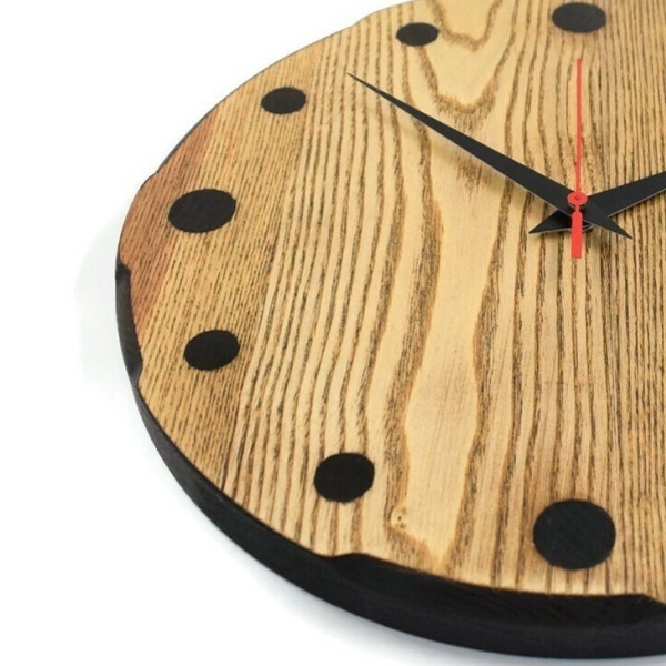 Χειροποίητο ξύλινο ρολόι τοίχου The Rustic από δεσποτάκι διαμέτρου 30cm - ξύλο, δώρο, τοίχου, δώρα γάμου, ξύλινα διακοσμητικά τοίχου - 3