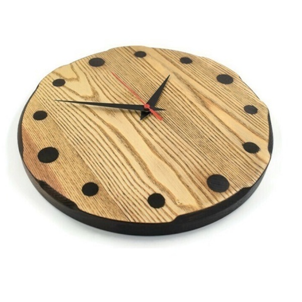 Χειροποίητο ξύλινο ρολόι τοίχου The Rustic από δεσποτάκι διαμέτρου 30cm - ξύλο, δώρο, τοίχου, δώρα γάμου, ξύλινα διακοσμητικά τοίχου - 4