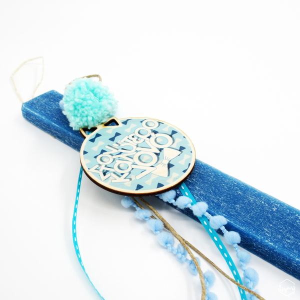 Λαμπάδα αρωματική σε μπλε ηλεκτρίκ χρώμα για τον Νονό|Πασχαλινά Δώρα - λαμπάδες, δώρο για νονό, για ενήλικες, πασχαλινά δώρα - 2