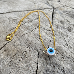 Κολιέ ασήμι 925 επιχρυσωμένο- Evil eye - charms, επιχρυσωμένα, ασήμι 925, μάτι, κοντά - 4