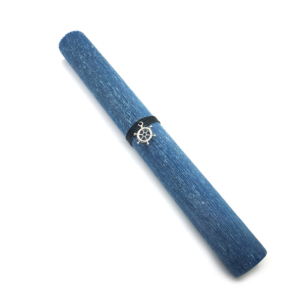 Αρωματική μπλε λαμπάδα με πηδάλιο - αγόρι, λαμπάδες, για ενήλικες, για εφήβους - 2