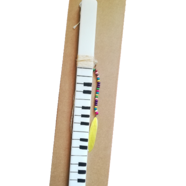Λαμπάδα ζωγραφισμένη στο χέρι μουσικό όργανο - λαμπάδες, για παιδιά, για ενήλικες, για εφήβους - 3