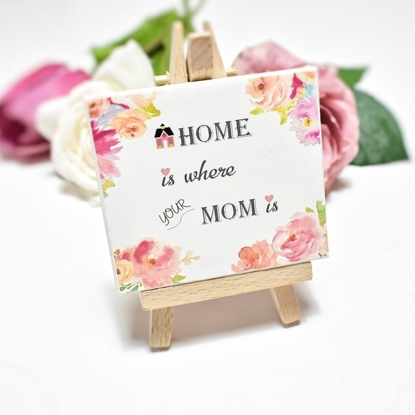 Μίνι καμβάς 10x10cm δώρο για την γιορτή της Μητέρας ΑΓΓΛΙΚΗ ΑΦΙΕΡΩΣΗ - πίνακες & κάδρα, καμβάς, μαμά, γιορτή της μητέρας