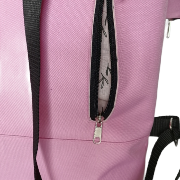 Noemi backpack in baby pink (τσάντα πλάτης) - ύφασμα, πλάτης, all day - 3