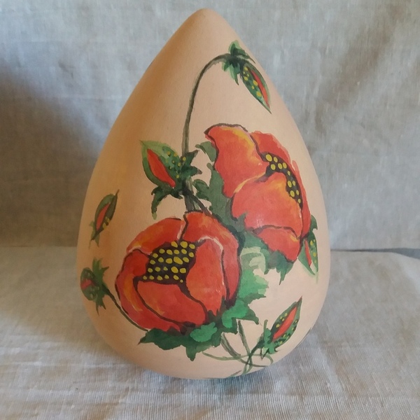 Κεραμικό αυγό ζωγραφισμένο στο χέρι 73670 - λουλούδια, κεραμικό, χειροποίητα, διακοσμητικά, για ενήλικες - 2