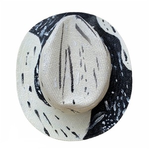 Ψάθινο καπέλο ζωγραφιστό - Black and white - ψάθινα, ζωγραφισμένα στο χέρι, απαραίτητα καλοκαιρινά αξεσουάρ