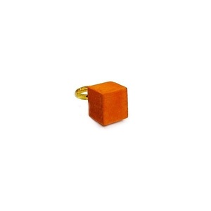 Χρυσό δαχτυλίδι boho από ξύλινο τετράγωνο σε πορτοκαλί χρώμα - ξύλο, boho, μεγάλα, αυξομειούμενα, φθηνά