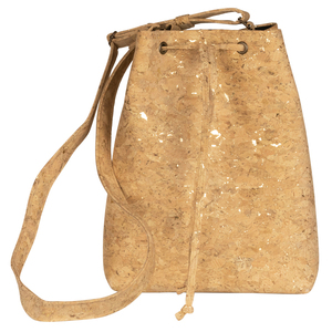 Τσάντα Πουγκί Φελλός "Goldilocks Bucket Bag" - βαμβάκι, ιδιαίτερο, μοναδικό, μοντέρνο, γυναικεία, πουγκί, χιαστί, τσάντα, χειροποίητα, μεγάλες, all day, minimal, φελλός
