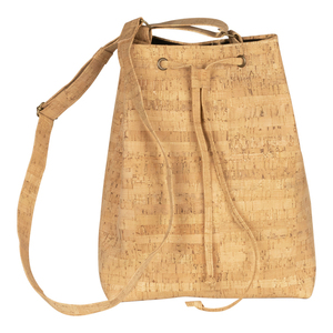Τσάντα Πουγκί Φελλός "Natural Bucket Bag" - βαμβάκι, γυναικεία, πουγκί, χιαστί, τσάντα, μεγάλες, minimal, φελλός