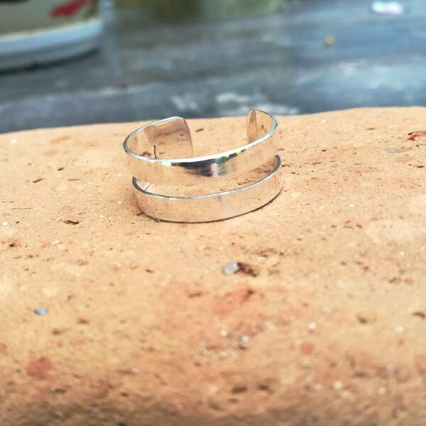 Δαχτυλίδι ασημένιο 925 με σχισμή - unisex - ασήμι, unisex, δώρα για άντρες, αυξομειούμενα, δώρα για γυναίκες - 2