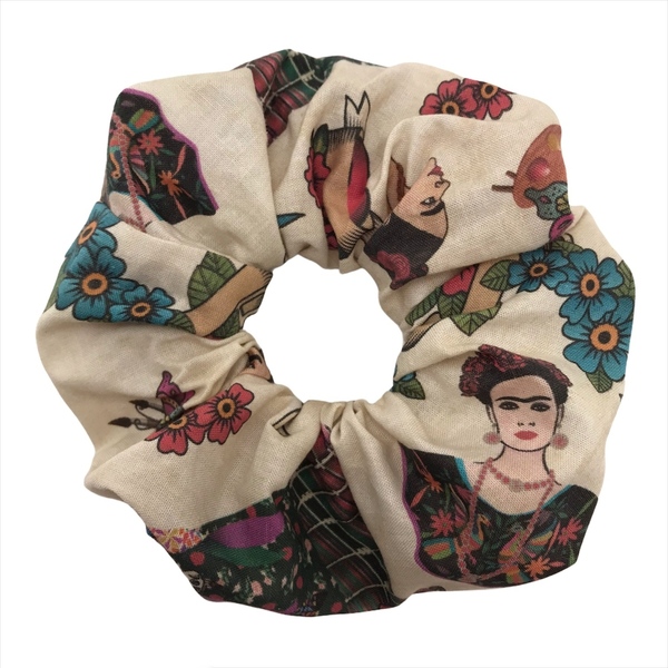 Υφασμάτινο λαστιχάκι μαλλιών scrunchie Frida γυναικειο - λαστιχάκια μαλλιών, αξεσουάρ μαλλιών, γυναικεία