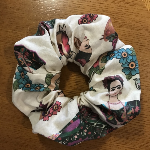 Υφασμάτινο λαστιχάκι μαλλιών scrunchie Frida γυναικειο - λαστιχάκια μαλλιών, αξεσουάρ μαλλιών, γυναικεία - 2