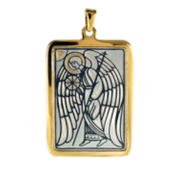 Ασημένιο κρεμαστό ''Αρχάγγελος Γαβριήλ'' - ασήμι 925, επιχρυσωμένο στοιχείο