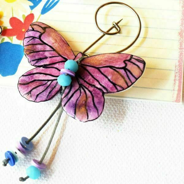 Ζωγραφιστή Πεταλούδα Καρφίτσα Ευχαριστήριο Δώρο Δασκάλας Αναμνηστικό - ζωγραφισμένα στο χέρι, ιδιαίτερο, πεταλούδα, δώρα για δασκάλες - 2