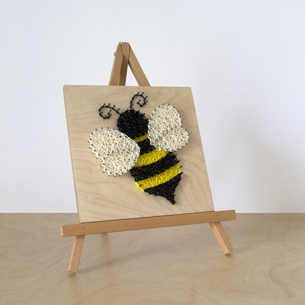 Διακοσμητικό κάδρο "Μέλισσα" 19x19cm - ξύλο, δώρο, κορδόνια, διακοσμητικά - 5