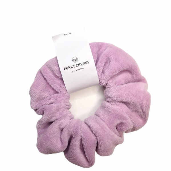 Set 3 colourful velvet scrunchies - μαλλί, λαστιχάκια μαλλιών - 3