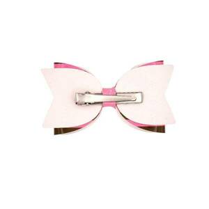 Παιδικό Κλιπ Μαλλιών Φιόγκος Neon Pink Λουστρινι Ροζ 9x5 - δώρα γενεθλίων, αξεσουάρ μαλλιών, hair clips - 2
