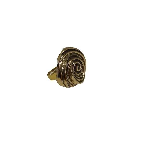 Δαχτυλίδι χρυσό με σιδερένιο χρυσό boho κουμπί σε σχήμα λουλουδιού - λουλούδι, boho, μεγάλα, αυξομειούμενα, φθηνά