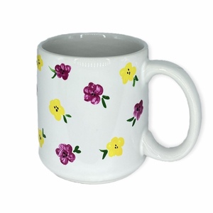Πορσελάνινη Κούπα Flowers - κούπες & φλυτζάνια, πορσελάνη, άνοιξη, λουλούδια, κεραμικό - 2