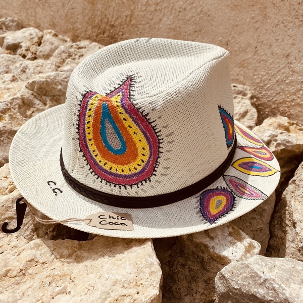 Ψάθινο καπέλο - Colorful ll - καλοκαιρινό, απαραίτητα καλοκαιρινά αξεσουάρ, αξεσουάρ παραλίας, ψάθινα - 2