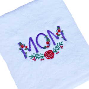 Πετσέτα Προσώπου για την "Γιορτή της Μητέρας". - πετσέτες, γιορτή της μητέρας, κεντητά, λευκά είδη, διακοσμητικά