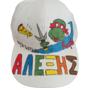 παιδικό καπέλο jockey με όνομα και θέμα χελωνονιντζάκια ( ninja turtles ) - καπέλα, όνομα - μονόγραμμα, ήρωες κινουμένων σχεδίων