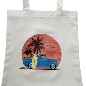 Πάνινη τσάντα ❤️ "Surf" - ύφασμα, ώμου, all day, tote, πάνινες τσάντες
