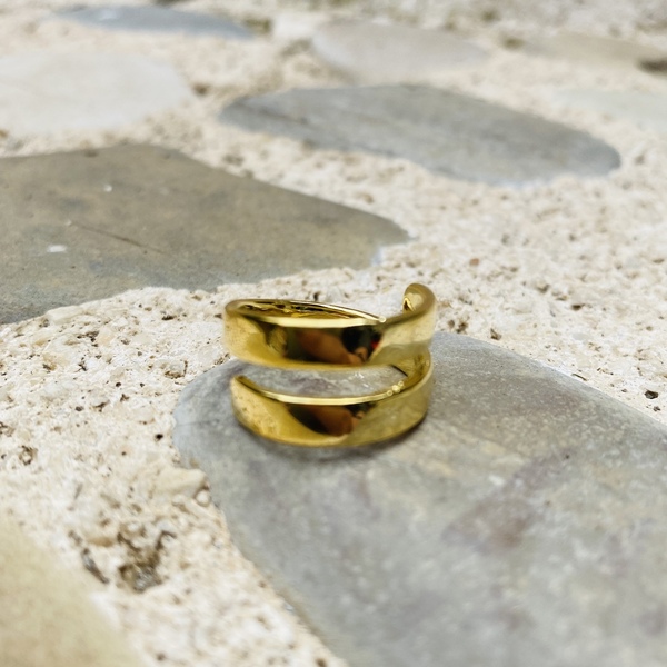 Δαχτυλίδι ασημι 925 - Golden hug - επιχρυσωμένα, ασήμι 925, boho, αυξομειούμενα - 3