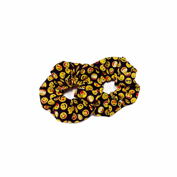 Scrunchie/ Λαστιχάκι μαλλιών 'Emoji' - 1 τεμάχιο - απαραίτητα καλοκαιρινά αξεσουάρ, λαστιχάκια μαλλιών - 3