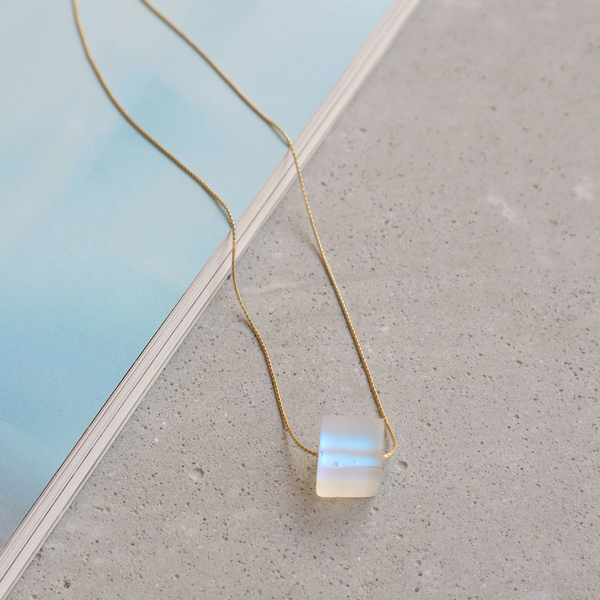 Cube Mermaid necklace 925° - ημιπολύτιμες πέτρες, επιχρυσωμένα, ασήμι 925, κοντά - 2