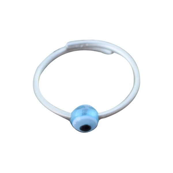 Δαχτυλίδι ανοιχτό ασήμι 925 με μπλε μάτι χάντρα - ασήμι 925, χάντρες, βεράκια, αυξομειούμενα - 2