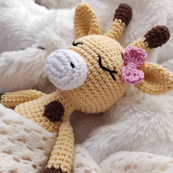 Amigurumi καμηλοπάρδαλη πλεκτό κουκλάκι κορίτσι 24-26 εκ. - δώρο, crochet, δώρα για βάπτιση, λούτρινα, βρεφικά - 3