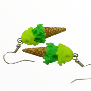 Σκουλαρίκια παγωτό χωνάκι με νέον χρώματα (ice cream cone earrings),χειροποίητα κοσμήματα απομίμησης φαγητού απο πολυμερικό πηλό Mimitopia - πηλός, χειροποίητα, παγωτό, φαγητό - 4