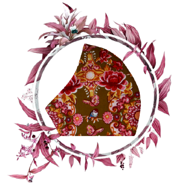 230.Μάσκα Boho Floral-Red-Βαμβακερή-πολλαπλών χρήσεων-No230 LW Floral Red. - βαμβάκι, boho, δερματολογικά ελεγμένη, πολλαπλών χρήσεων, μάσκες προσώπου - 4
