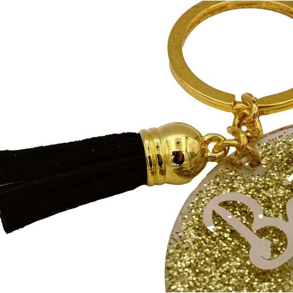 Μπρελόκ κλειδιών δώρο για την δασκάλα χρυσό glitter - γούρια, σπιτιού, προσωποποιημένα - 3