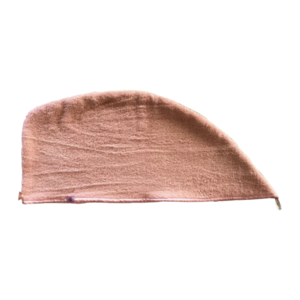 πετσέτα μαλλιών, powder pink, 60 x 25 εκ με μικρό λάστιχο και κουμπάκι ροζ - πετσέτες