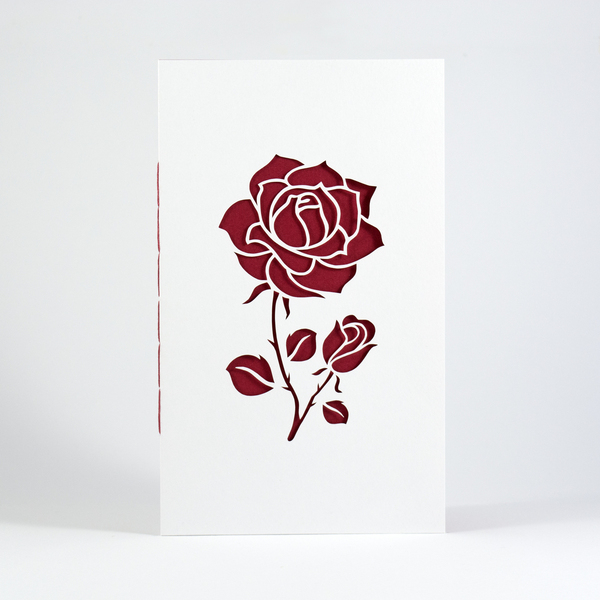 Χειροποίητη ευχετήρια κάρτα Τριαντάφυλλο - δώρο, γάμος, γενέθλια, κάρτα ευχών, γέννηση - 2