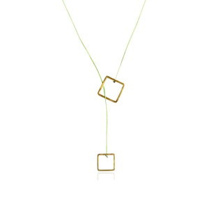 "Chimera" Gilded square necklace - επιχρυσωμένα, ασήμι 925, μακριά