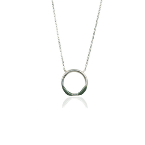 "Complement" Ασημένιο μενταγιόν κύκλος με σμάλτο και ασημένια αλυσίδα - charms, ασήμι 925, κοντά