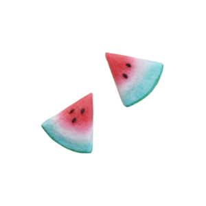 Watermelon Stud Earrings | Χειροποίητα μικρά καρφωτά σκουλαρίκια κομμάτια καρπούζι (πηλός, ατσάλι) - καρφωτά, μικρά, ατσάλι, πηλός, καρπούζι, καρφάκι