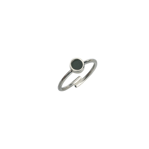 "Geometry" Ασημένιο δαχτυλίδι με κύκλο καστόνι και σμάλτο - ασήμι 925, γεωμετρικά σχέδια, boho, αυξομειούμενα
