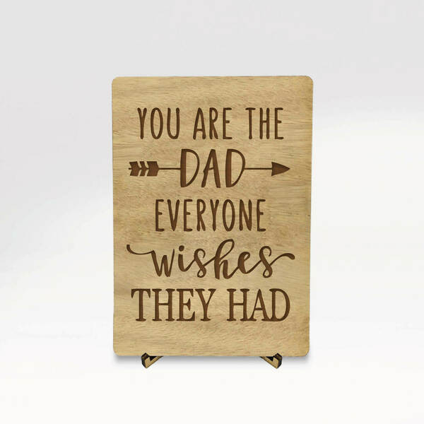 Ξύλινη Κάρτα με σταντ 12cm x 17cm (Δώρο για την Γιορτή του Πατέρα) - δώρο, σε αγαπώ, οικογένεια, δώρα για τον μπαμπά, γιορτή του πατέρα