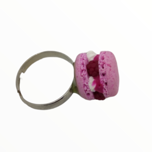 Χειροποίητο Δαχτυλίδι ρόζ macarons,κοσμήματα απομίμησης γλυκών, χειροποίητα κοσμήματα μινιατούρες πολυμερικού πηλού Mimitopia - πηλός, boho, γλυκά, παγωτό, αυξομειούμενα - 2