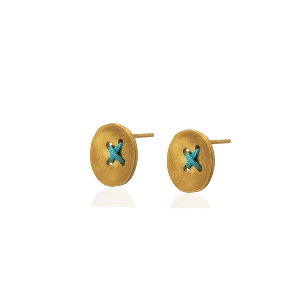 Clasp-Gilded earrings - μικρά, ασήμι, επιχρυσωμένα, καρφωτά