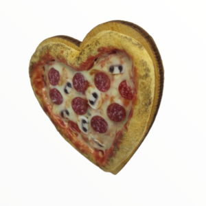 Χειροποίητο Δαχτυλίδι πίτσα σε σχήμα καρδιάς ,κοσμήματα απομίμησης γλυκών, χειροποίητα κοσμήματα μινιατούρες πολυμερικού πηλού Mimitopia - πηλός, boho, γλυκά, φαγητό, αυξομειούμενα - 2