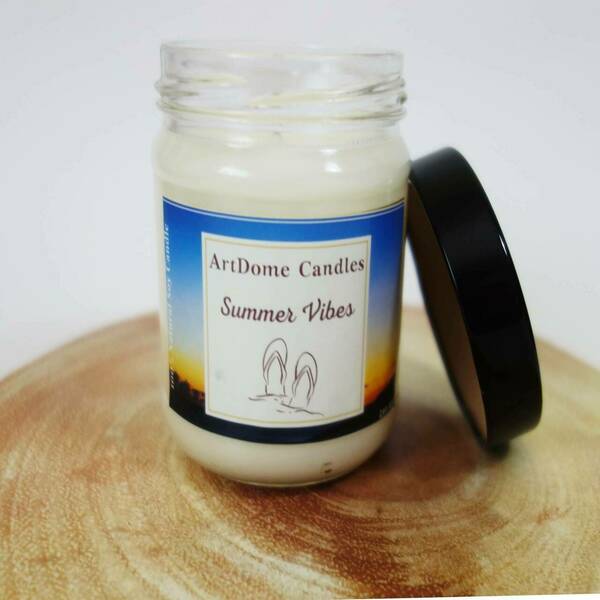 Φυτικό κερί σόγιας "Summer Vibes" 210ml - αρωματικά κεριά, κεριά, φυτικό κερί, κερί σόγιας - 5