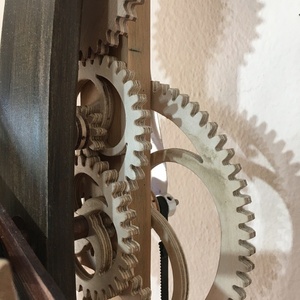 Ξύλινο ρολόι με γρανάζια - ξύλο, τοίχου - 2