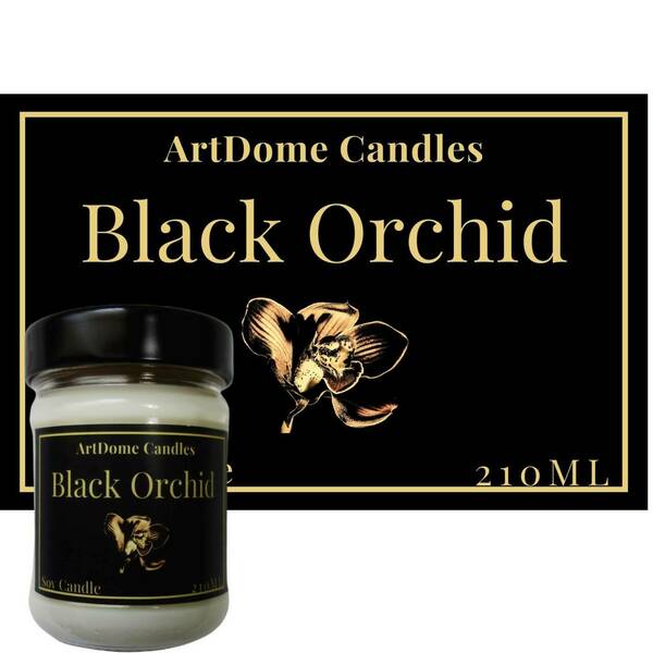 Φυτικό κερί σόγιας Μαύρη Ορχιδέα 210ml - αρωματικά κεριά, κεριά, φυτικό κερί, κερί σόγιας - 2