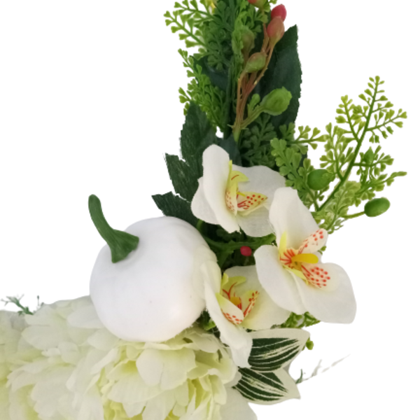 Στεφάνι με λευκά άνθη - στεφάνια - 2